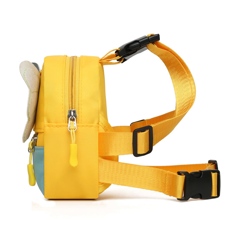 KFX-3677245 Pet Canvas Backpack for Small Dogs with Towing Rope - Casual and Simple Design in Green, Orange, and Beige