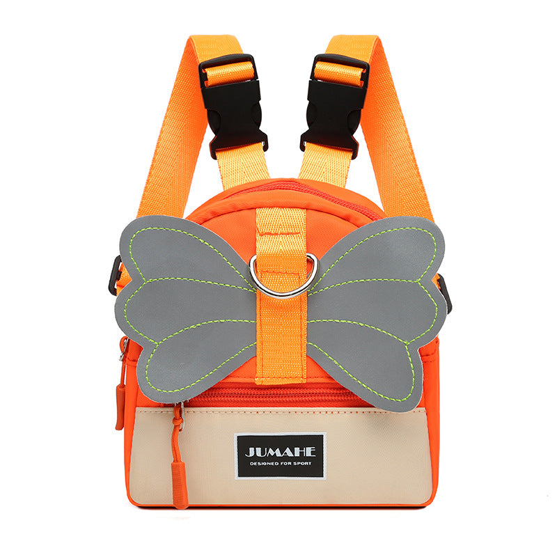 KFX-3677245 Pet Canvas Backpack for Small Dogs with Towing Rope - Casual and Simple Design in Green, Orange, and Beige