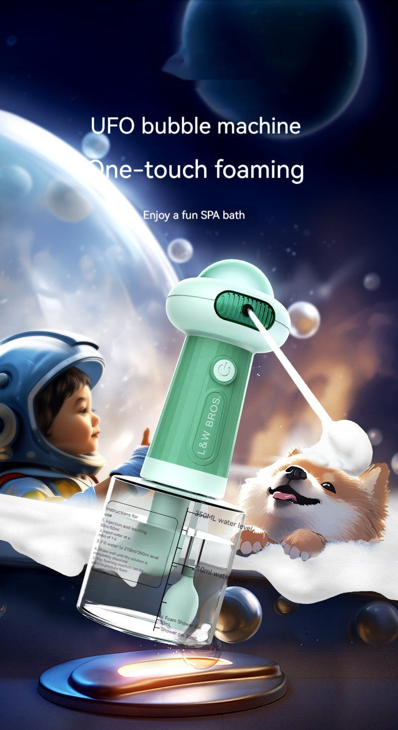 KFX-3678269 Pet Bath Bubble Machine with 400ML Capacity - Second Generation in Blue and Green