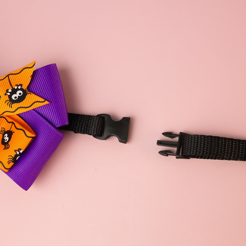 KFX-3678781 Pumpkin Bow Tie with Bell for Cats and Dogs - Halloween Costume Accessory
