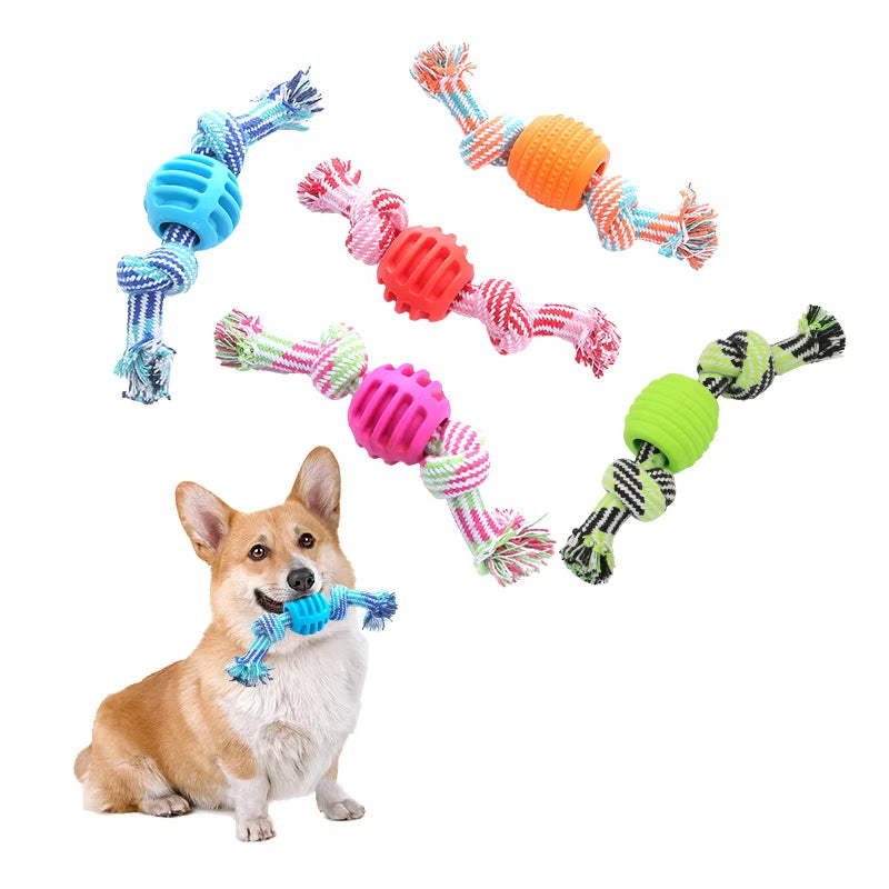 KFX-3679421 Durable Cotton Rope Double Knot Ball for Dog Chewing and Tooth Cleaning