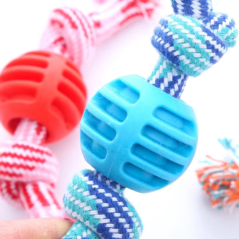 KFX-3679421 Durable Cotton Rope Double Knot Ball for Dog Chewing and Tooth Cleaning