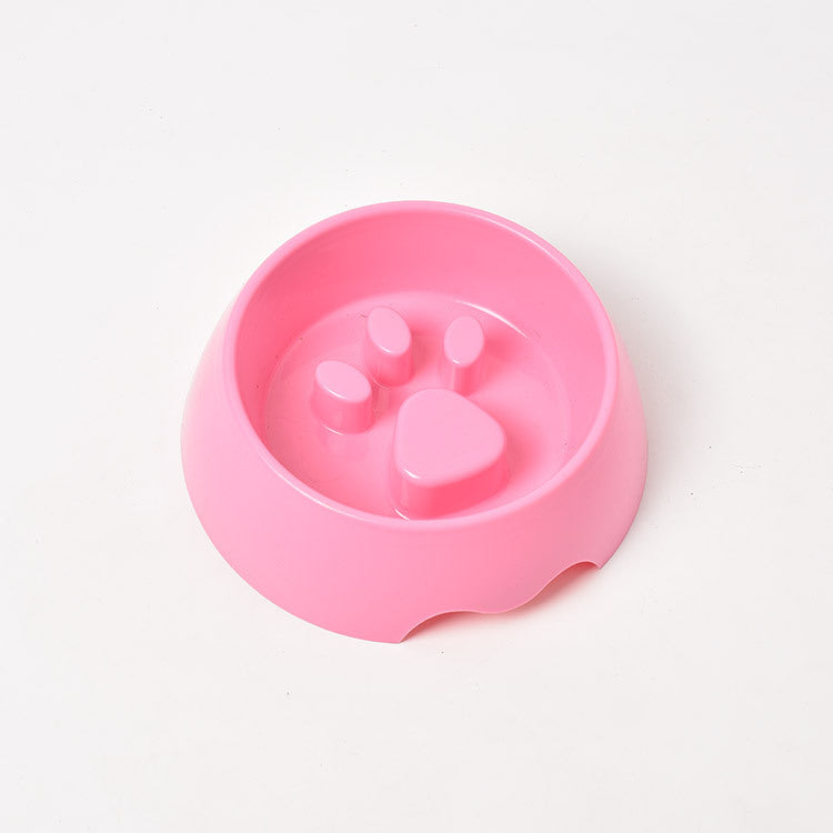 KFX-3680957 Anti-Choke Slow Feed Dog Bowl - Thickened Plastic Feeding Basin in Multiple Colors