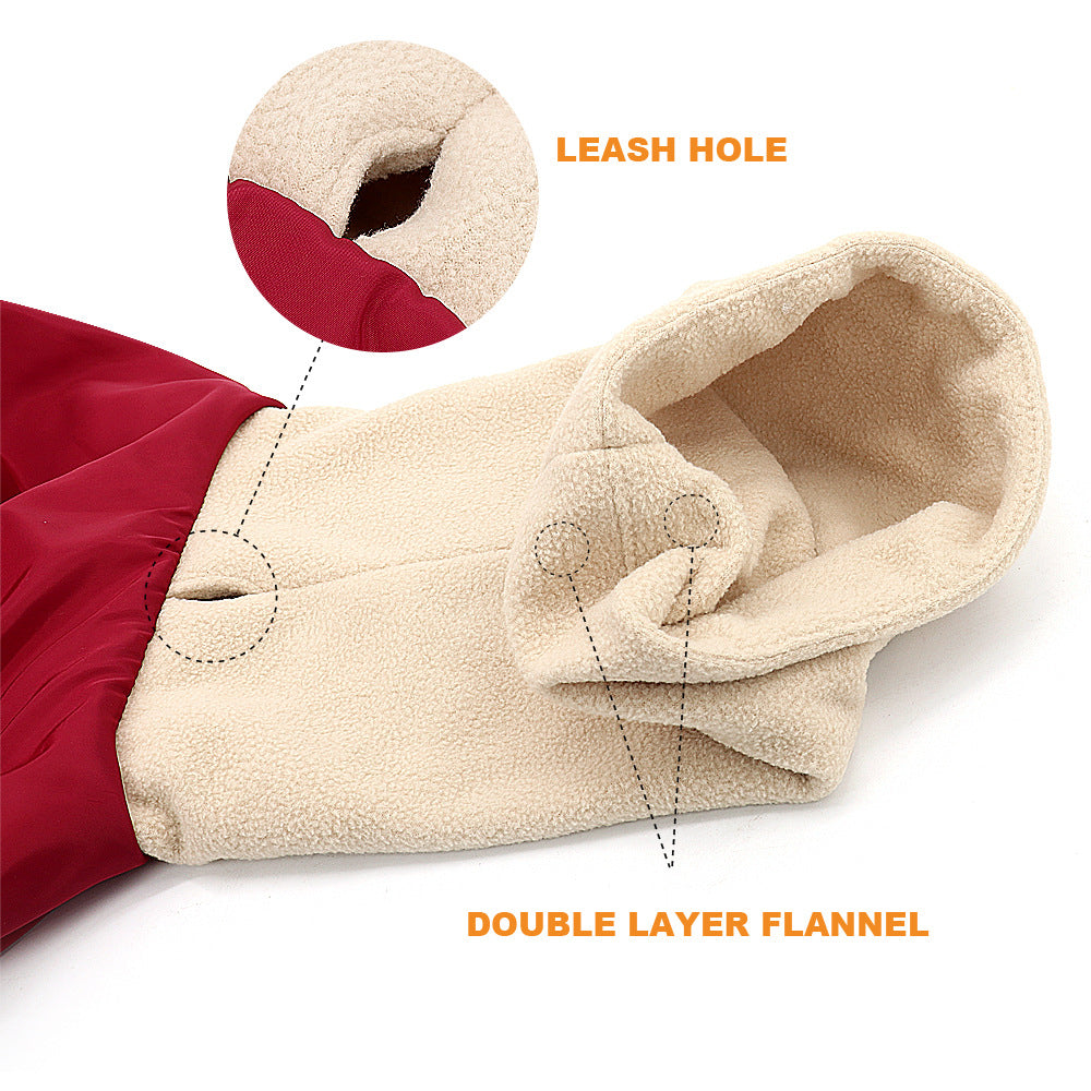 KFX-3681341 Plus Size Thickened Waterproof Pet Clothes with Long Neck Stitching for Dogs