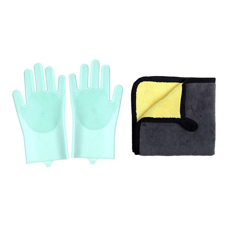 KFX-3682365 Silicone Pet Bathing Gloves Set for Dogs - 3 to 9 Pieces in Various Colors