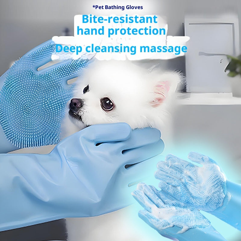 KFX-3682365 Silicone Pet Bathing Gloves Set for Dogs - 3 to 9 Pieces in Various Colors