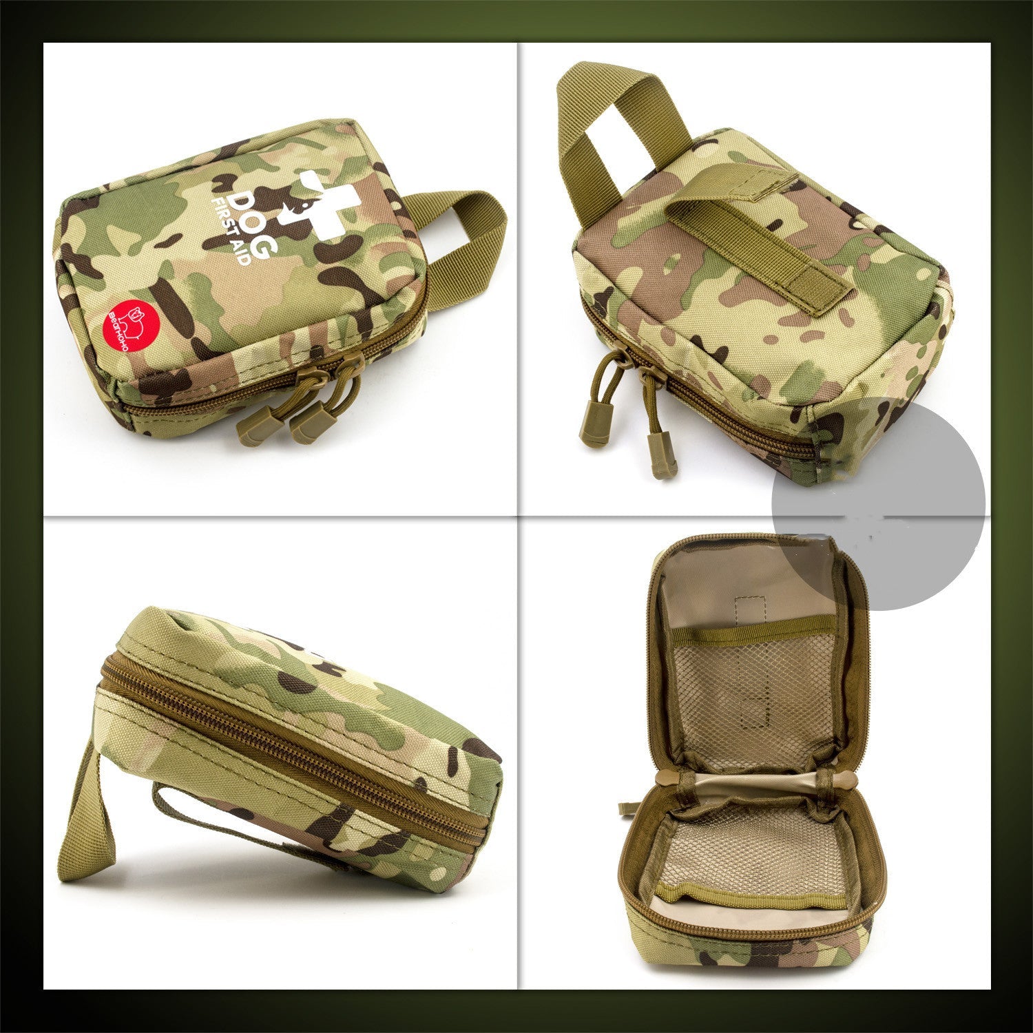 KFX-3683005 Outdoor Camouflage Dog First Aid Kit - 72 Essential Supplies for Emergency Care