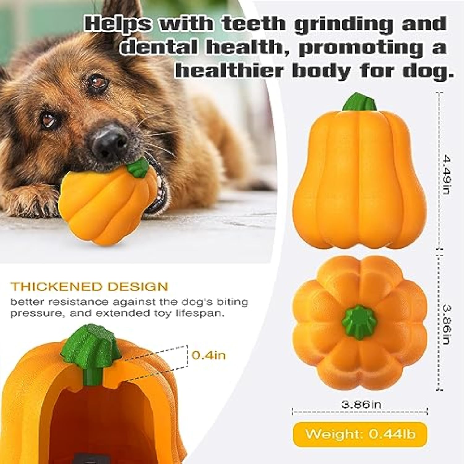 KFX-3684029 Squeaky Yellow Pumpkin Dog Toy with Throwing Drawstring for Halloween Fun
