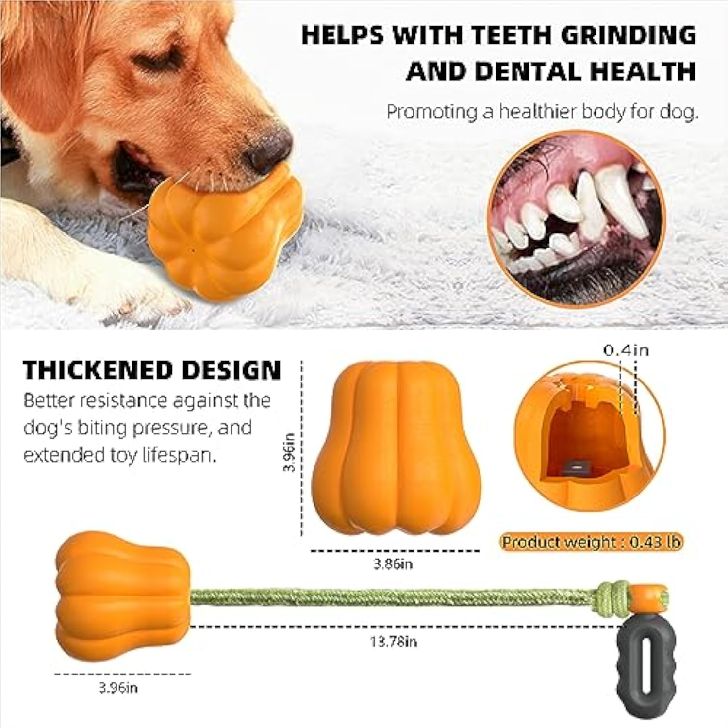 KFX-3684029 Squeaky Yellow Pumpkin Dog Toy with Throwing Drawstring for Halloween Fun