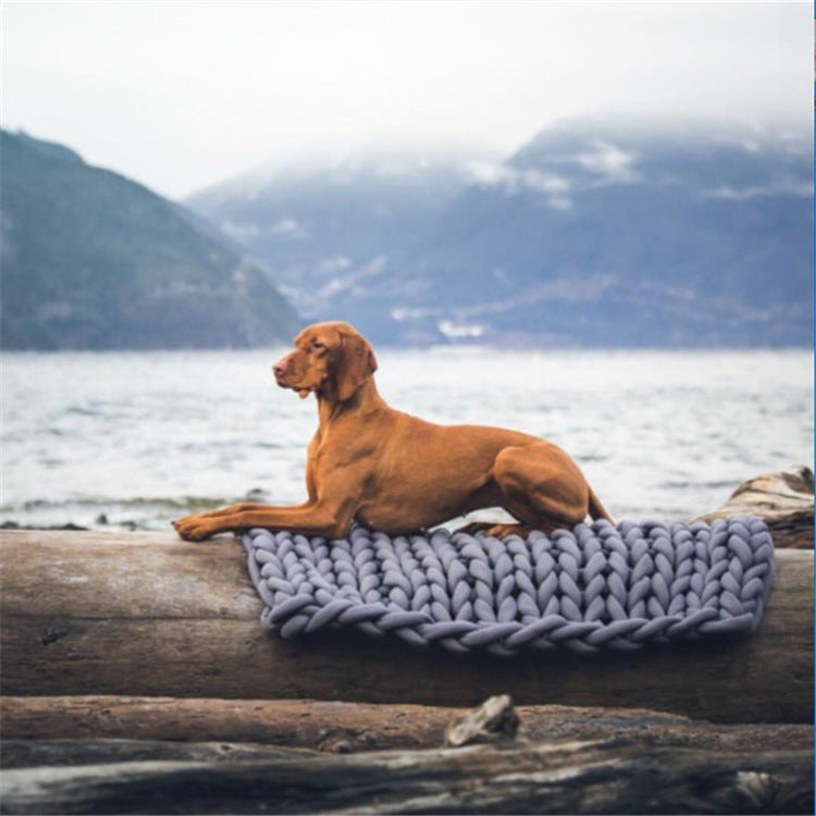 KFX-3688381 Machine Washable Polyester-Cotton Blend Pet Mat - 30x50cm to 70x90cm Available in Multiple Colors