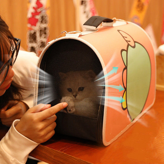 KFX-3688765 Portable Foldable Cat Shoulder Bag in Oxford Cloth with Fun Designs