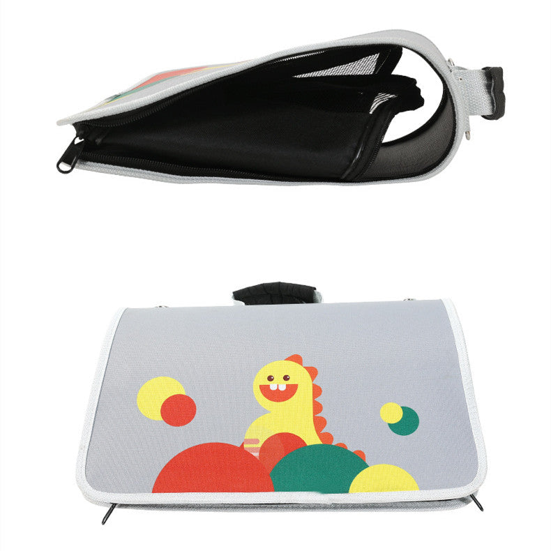 KFX-3688765 Portable Foldable Cat Shoulder Bag in Oxford Cloth with Fun Designs