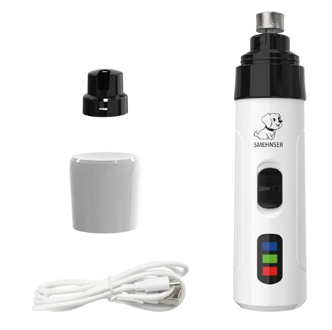 KFX-3690301 Electric Pet Nail Trimmer for Cats and Dogs with Replaceable Grinding Head, Quiet Operation, and Long Battery Life
