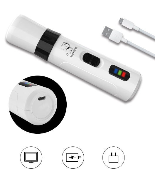 KFX-3690301 Electric Pet Nail Trimmer for Cats and Dogs with Replaceable Grinding Head, Quiet Operation, and Long Battery Life