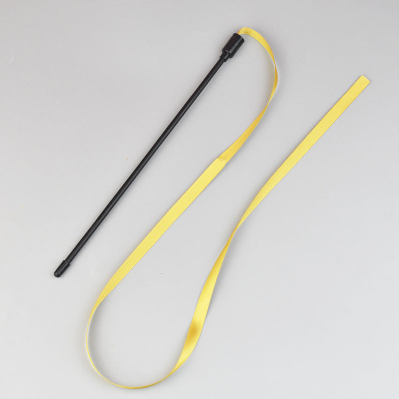 KFX-3690685 Interactive Cat Teaser Wand with Colorful Satin Ribbons for Engaging Playtime
