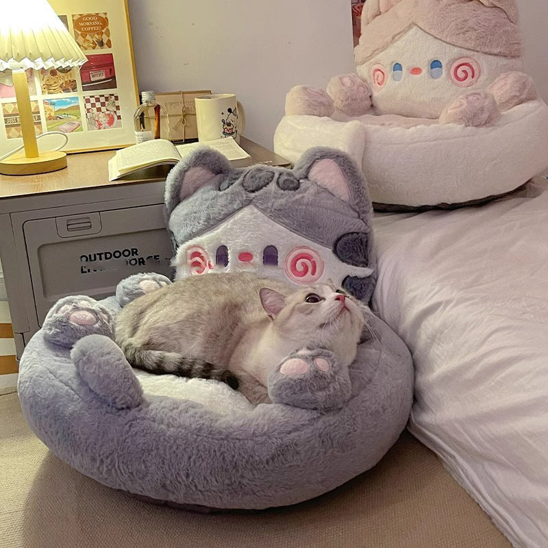 KFX-3692349 Cozy Universal Warm Pet Bed for Cats in Various Colors and Sizes