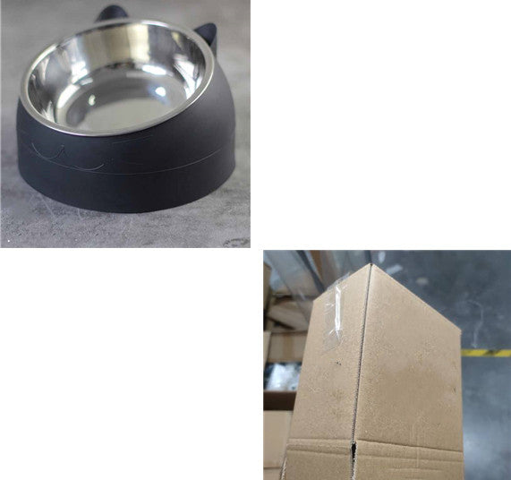 KFX-3692477 200ml Stainless Steel Pet Bowl with Oblique Mouth in Various Colors