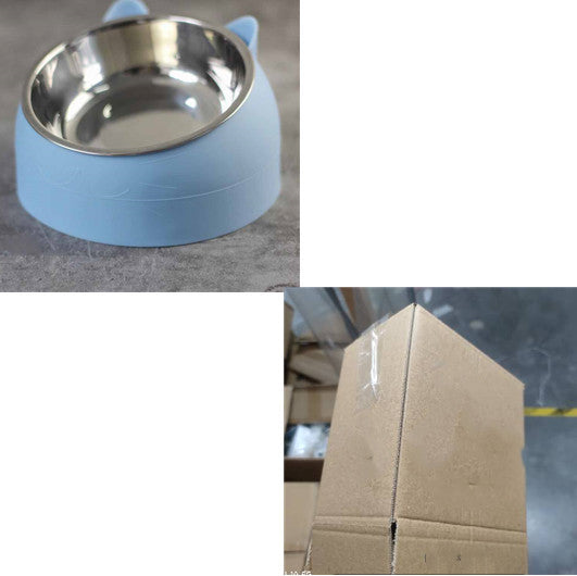 KFX-3692477 200ml Stainless Steel Pet Bowl with Oblique Mouth in Various Colors