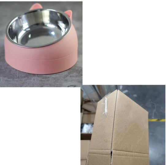 KFX-3692477 200ml Stainless Steel Pet Bowl with Oblique Mouth in Various Colors