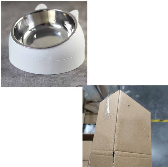 KFX-3692477 200ml Stainless Steel Pet Bowl with Oblique Mouth in Various Colors