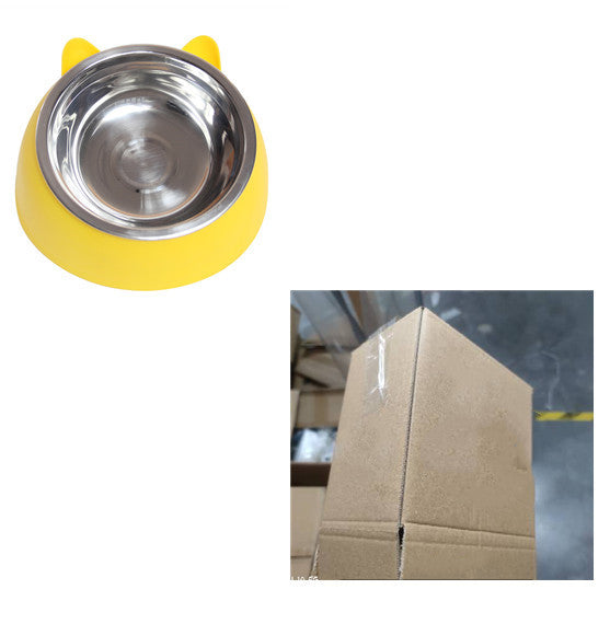 KFX-3692477 200ml Stainless Steel Pet Bowl with Oblique Mouth in Various Colors