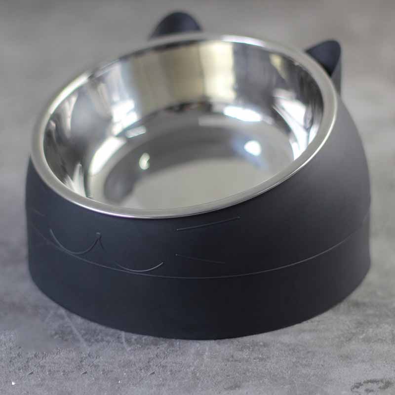 KFX-3692477 200ml Stainless Steel Pet Bowl with Oblique Mouth in Various Colors