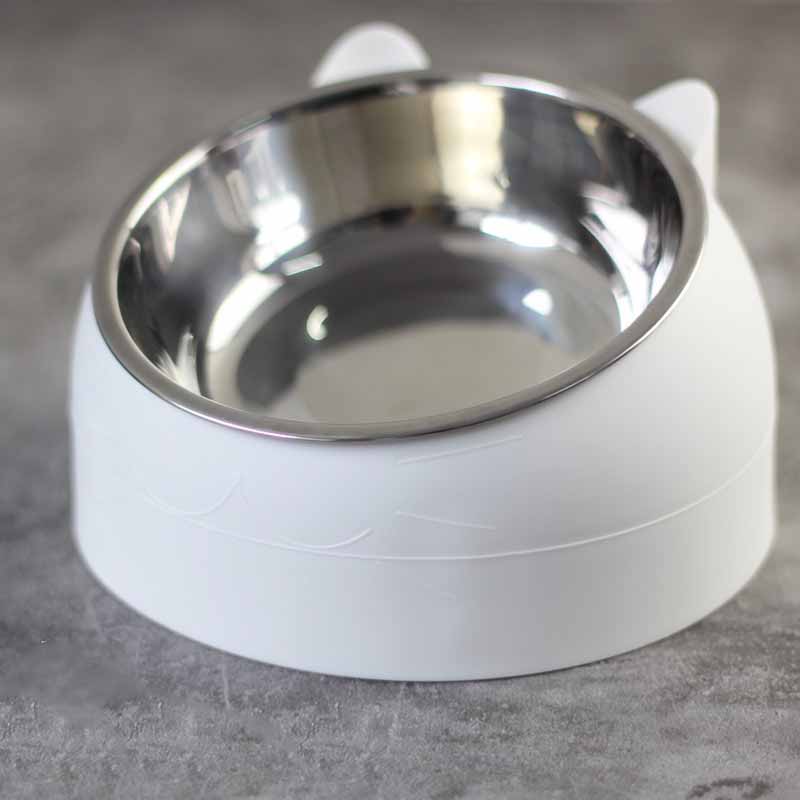 KFX-3692477 200ml Stainless Steel Pet Bowl with Oblique Mouth in Various Colors