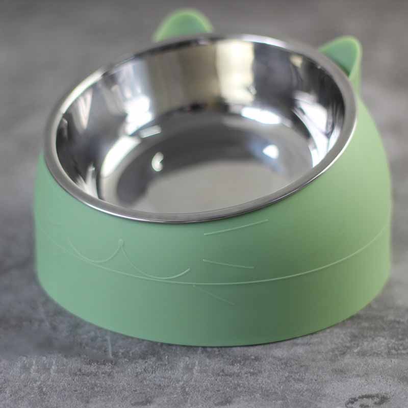 KFX-3692477 200ml Stainless Steel Pet Bowl with Oblique Mouth in Various Colors