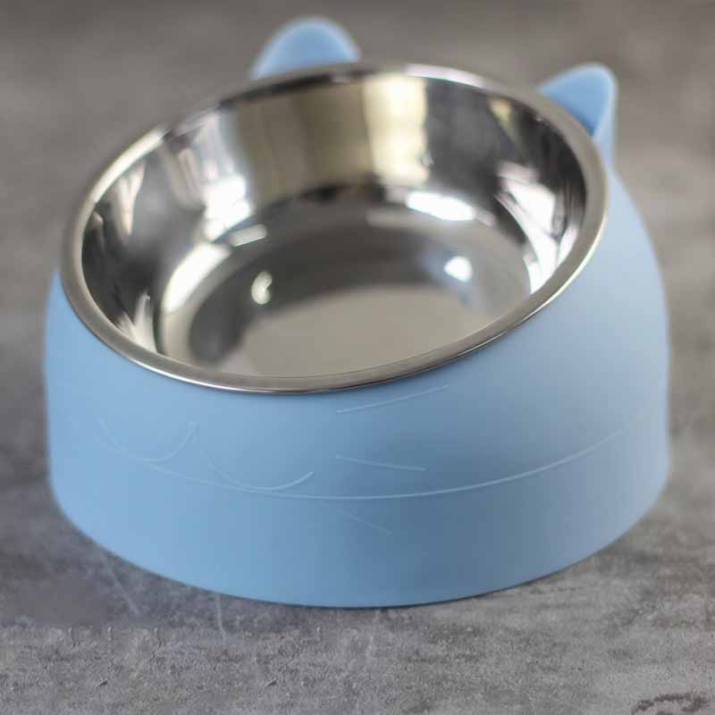 KFX-3692477 200ml Stainless Steel Pet Bowl with Oblique Mouth in Various Colors