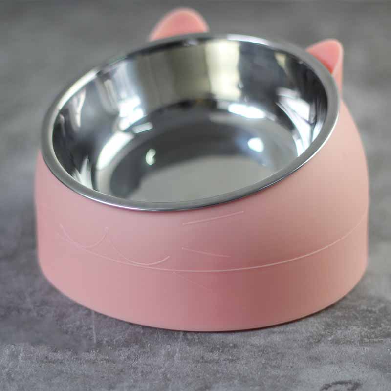 KFX-3692477 200ml Stainless Steel Pet Bowl with Oblique Mouth in Various Colors