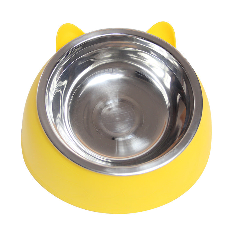 KFX-3692477 200ml Stainless Steel Pet Bowl with Oblique Mouth in Various Colors
