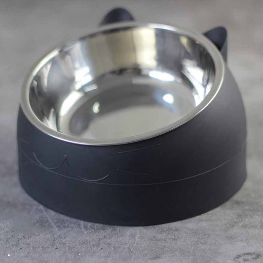 KFX-3692477 200ml Stainless Steel Pet Bowl with Oblique Mouth in Various Colors