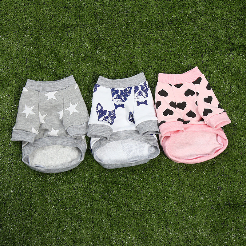 KFX-3694653 Cute Pink Heart Dog Hoodie – Cotton Puppy Apparel Available in Multiple Sizes