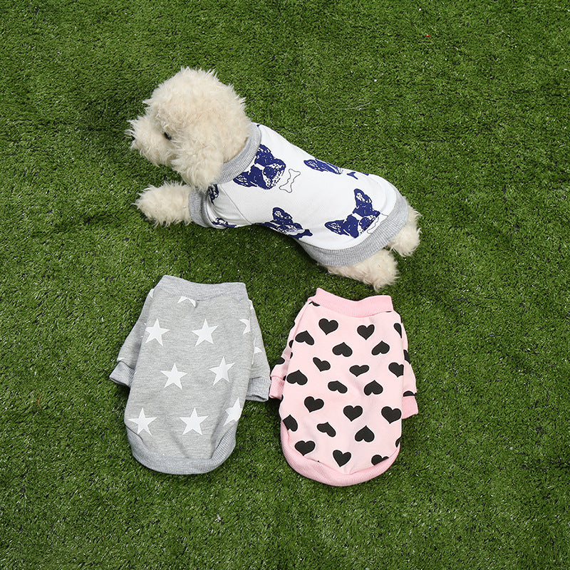 KFX-3694653 Cute Pink Heart Dog Hoodie – Cotton Puppy Apparel Available in Multiple Sizes