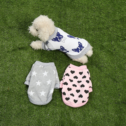 KFX-3694653 Cute Pink Heart Dog Hoodie – Cotton Puppy Apparel Available in Multiple Sizes