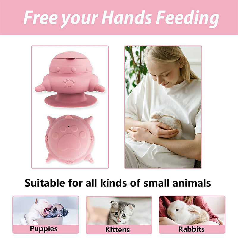 KFX-3696061 Silicone Puppy Feeder with 4 Teats for Nursing Pets - Milk Bottle for Kittens, Puppies, and Rabbits