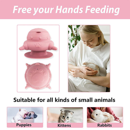 KFX-3696061 Silicone Puppy Feeder with 4 Teats for Nursing Pets - Milk Bottle for Kittens, Puppies, and Rabbits