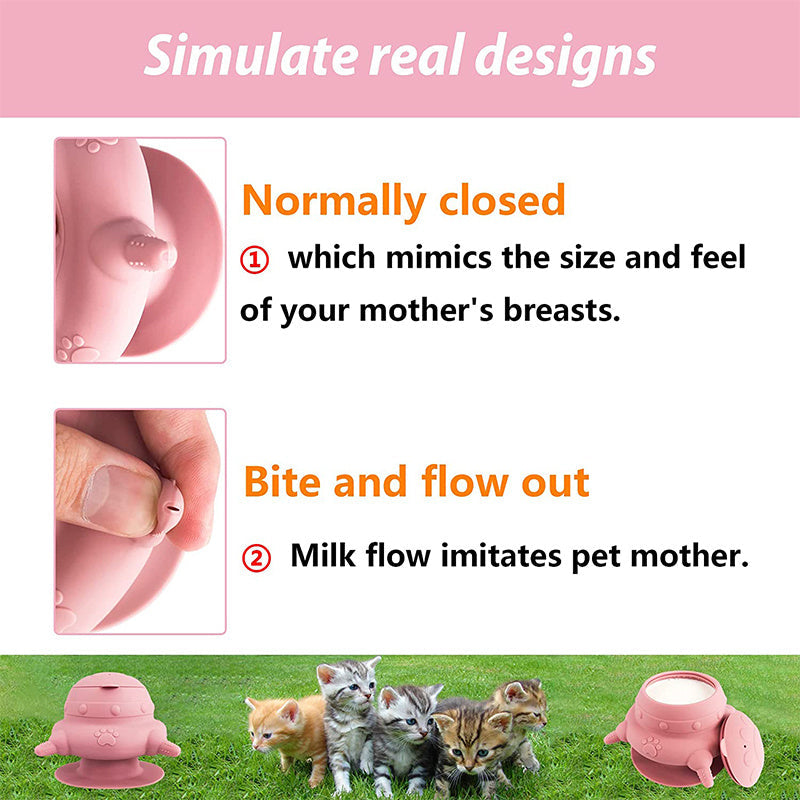 KFX-3696061 Silicone Puppy Feeder with 4 Teats for Nursing Pets - Milk Bottle for Kittens, Puppies, and Rabbits