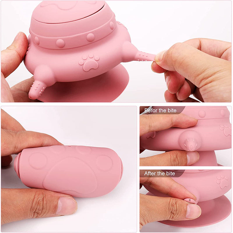 KFX-3696061 Silicone Puppy Feeder with 4 Teats for Nursing Pets - Milk Bottle for Kittens, Puppies, and Rabbits