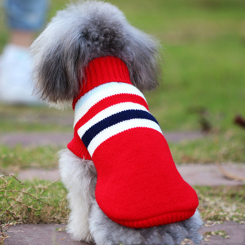 KFX-3696445 Cozy Wool Sweater for Small Dogs - Striped and Giraffe Designs in Various Colors and Sizes