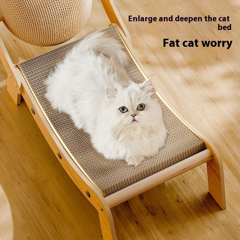 KFX-3697341 Sisal Corrugated Paper Cat Recliner Scratch Board with Interactive Capture Ball
