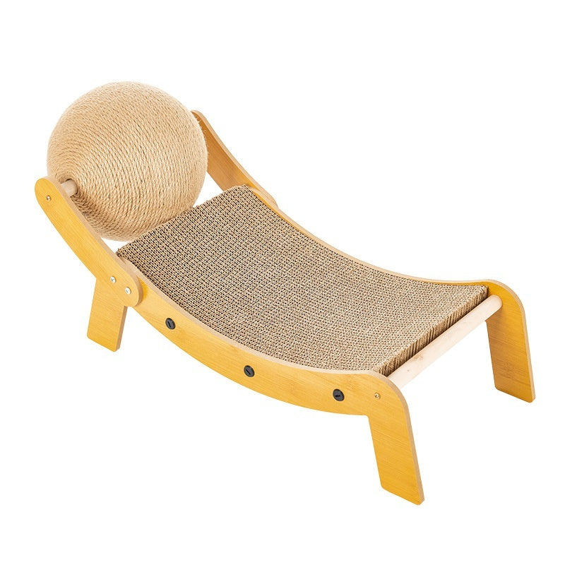 KFX-3697341 Sisal Corrugated Paper Cat Recliner Scratch Board with Interactive Capture Ball