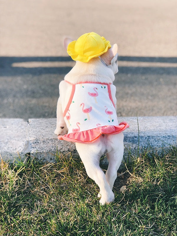 KFX-3698621 Cute Fisherman Hat for Pets - Two Sizes Available, Adjustable Canvas with Elastic Straps
