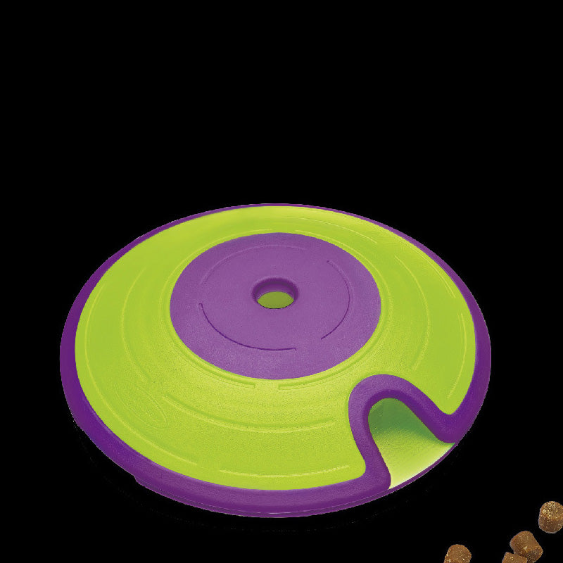 KFX-3698877 Interactive Flying Saucer Dog Toy for Food Dispensing - Purple, Durable ABS Material