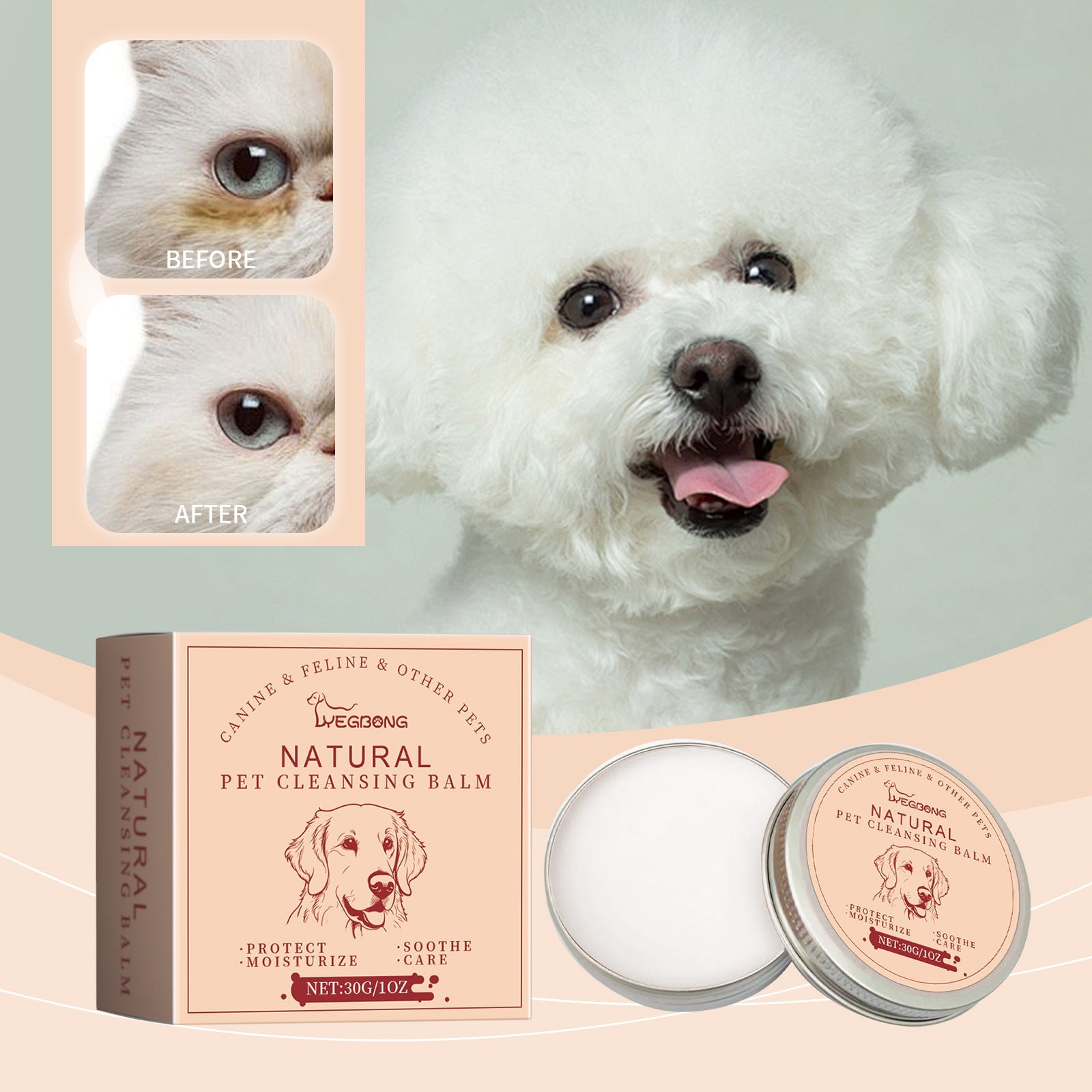 KFX-3699901 Pet Tears Cleaning Cream - Gentle Formula for Effective Tear Stain Removal, 30g