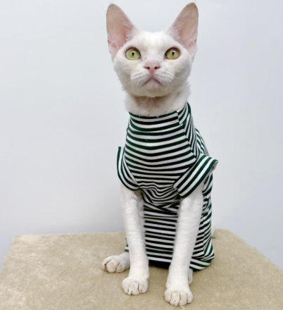 KFX-3703613 Winter Stretch Fleece Vest for Pets - Warm and Cozy in Green or Black Stripes