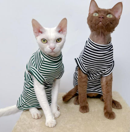KFX-3703613 Winter Stretch Fleece Vest for Pets - Warm and Cozy in Green or Black Stripes