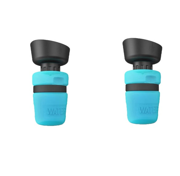 KFX-3703869 Foldable Pet Water Bottle with Integrated Bowl - BPA-Free Travel Water Dispenser for Dogs - 520ml Capacity
