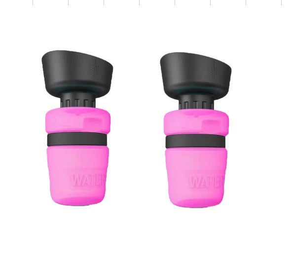 KFX-3703869 Foldable Pet Water Bottle with Integrated Bowl - BPA-Free Travel Water Dispenser for Dogs - 520ml Capacity