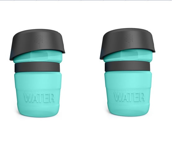 KFX-3703869 Foldable Pet Water Bottle with Integrated Bowl - BPA-Free Travel Water Dispenser for Dogs - 520ml Capacity